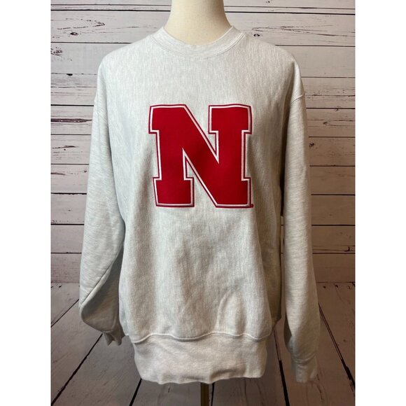 Champion Reverse Weave‎ Sweatshirt Mens Large Nebraska NCAA Pullover Vintage - Picture 8 of 10